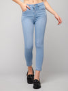 CAAT CROSS Skinny Fit Light Ripped Stretchable Ice Blue Jeans